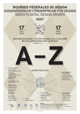 Affiche de l'exposition des Prix fédéraux de design 2007