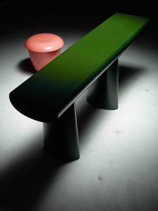 Green Table and Pink Stool